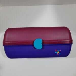 Caboodles Box Makeup Craft Storage Burgandy Purple Teal 1980s-90s Retro